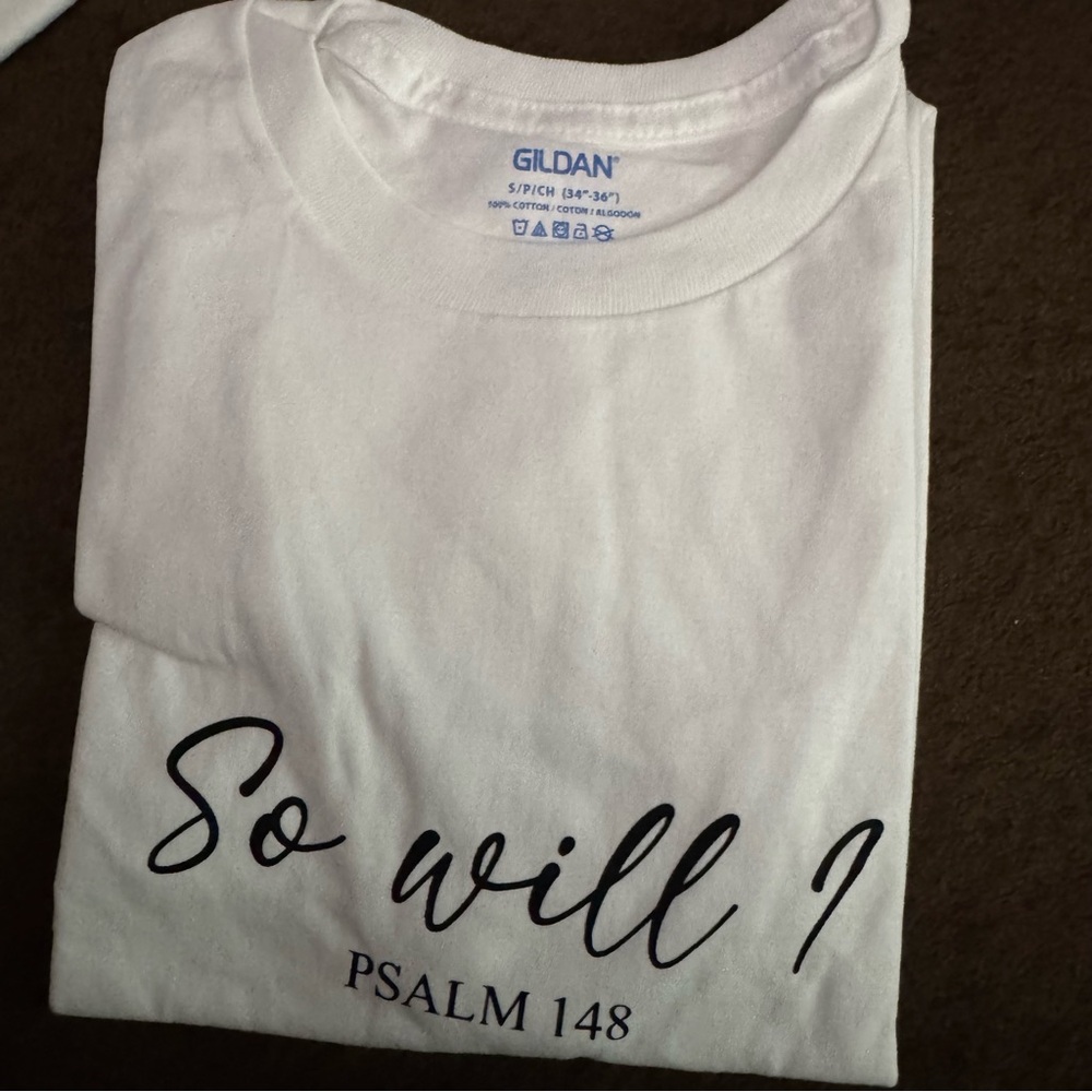 White Tee with Black Scripture